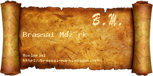 Brassai Márk névjegykártya